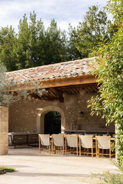 Les Jardins de Stella · Mas Saint-Rémy de Provence, salle à manger extérieur
